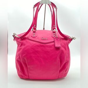 Coach XL Leather Pink Handbag & Shoulder Bag W Removable Strap